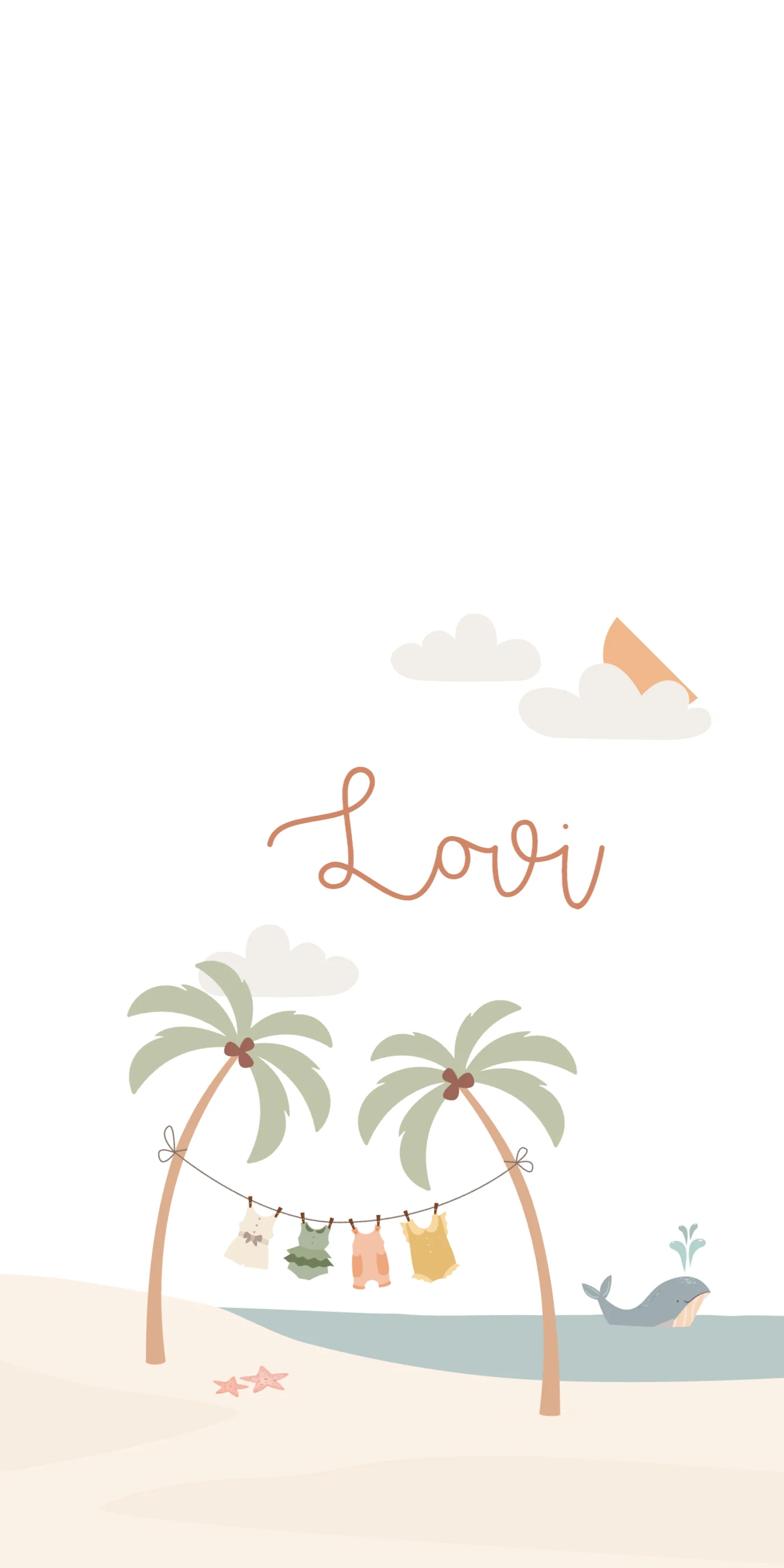 Waslijntje met palmbomen - Terug