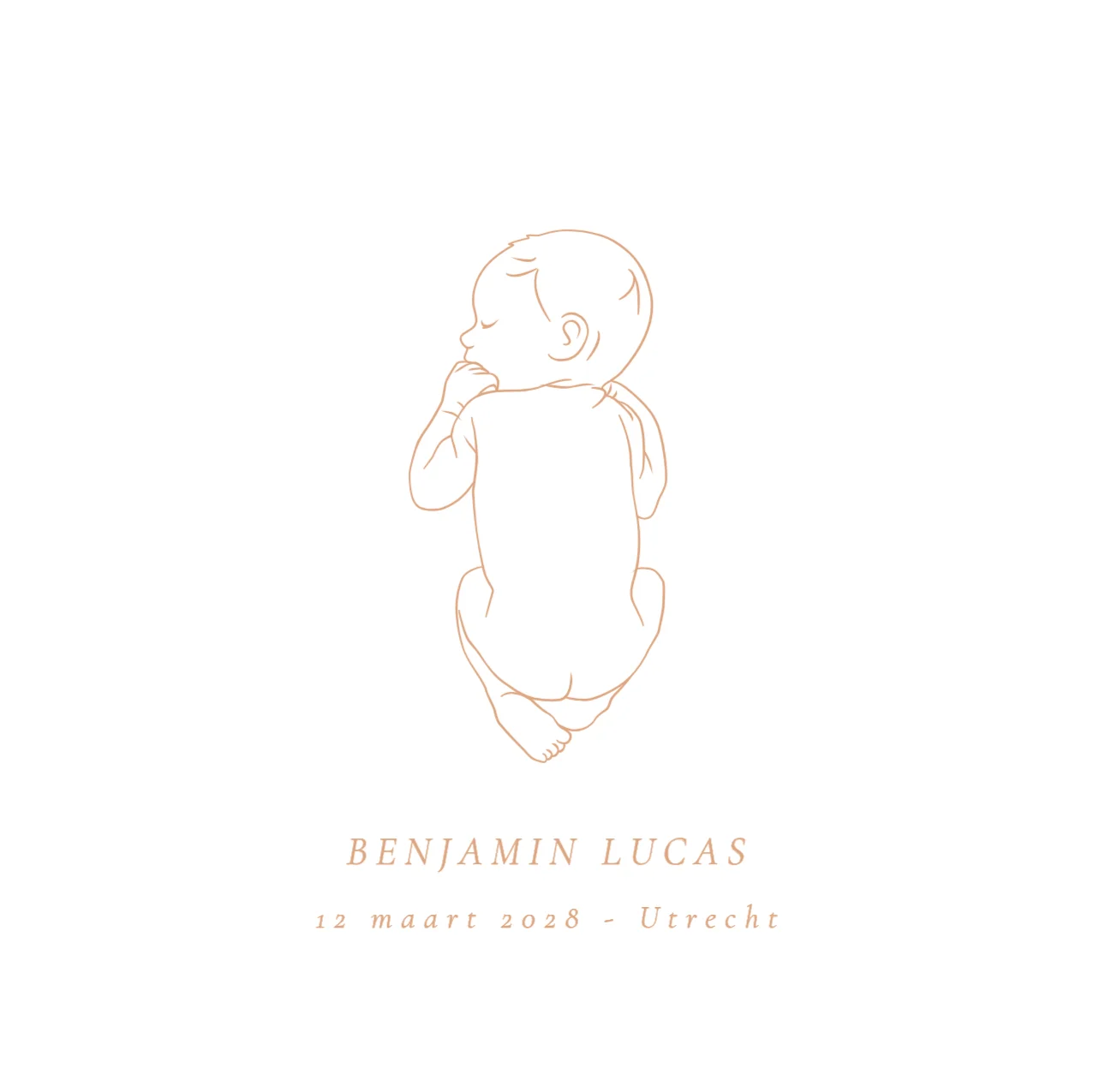 Lijntekening baby - Terug