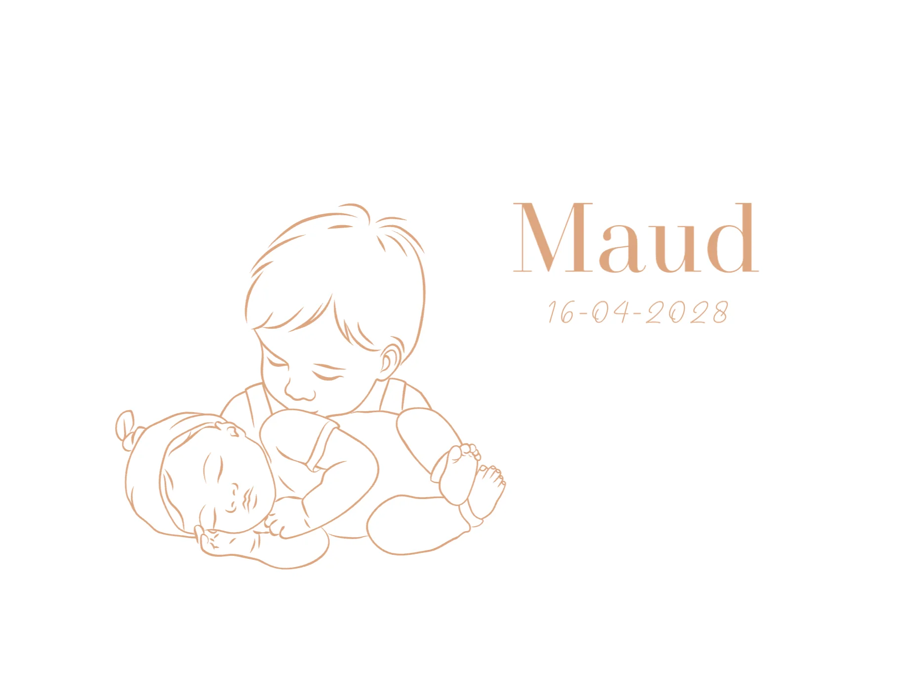 Broertje met slapende baby