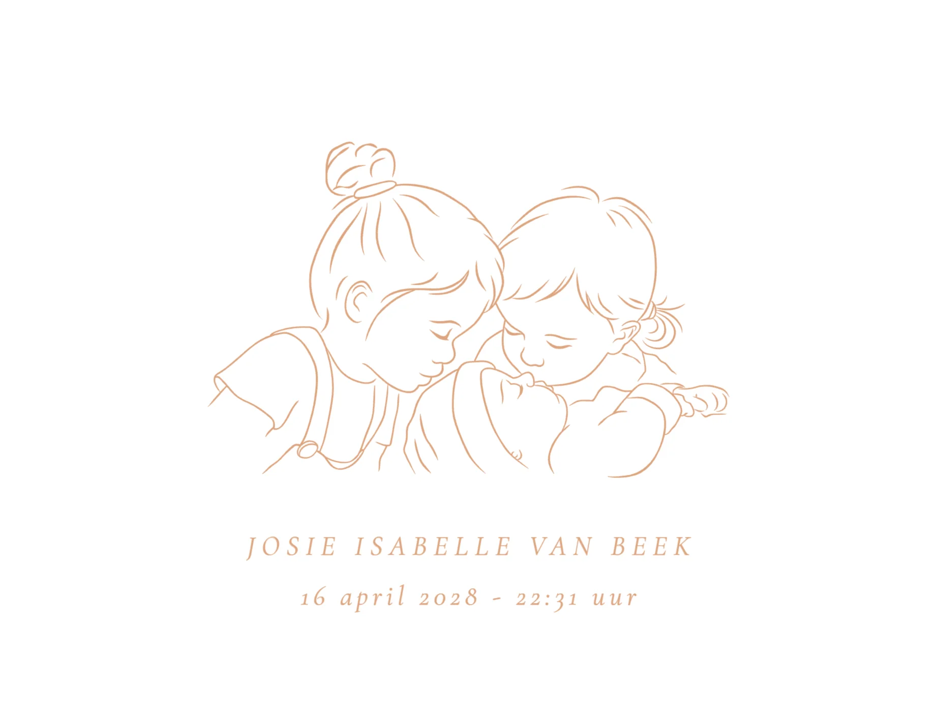 Derde kindje met twee zusjes