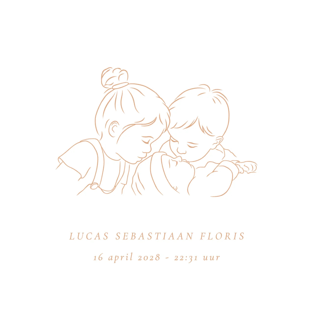 Derde kindje met grote zus en broer