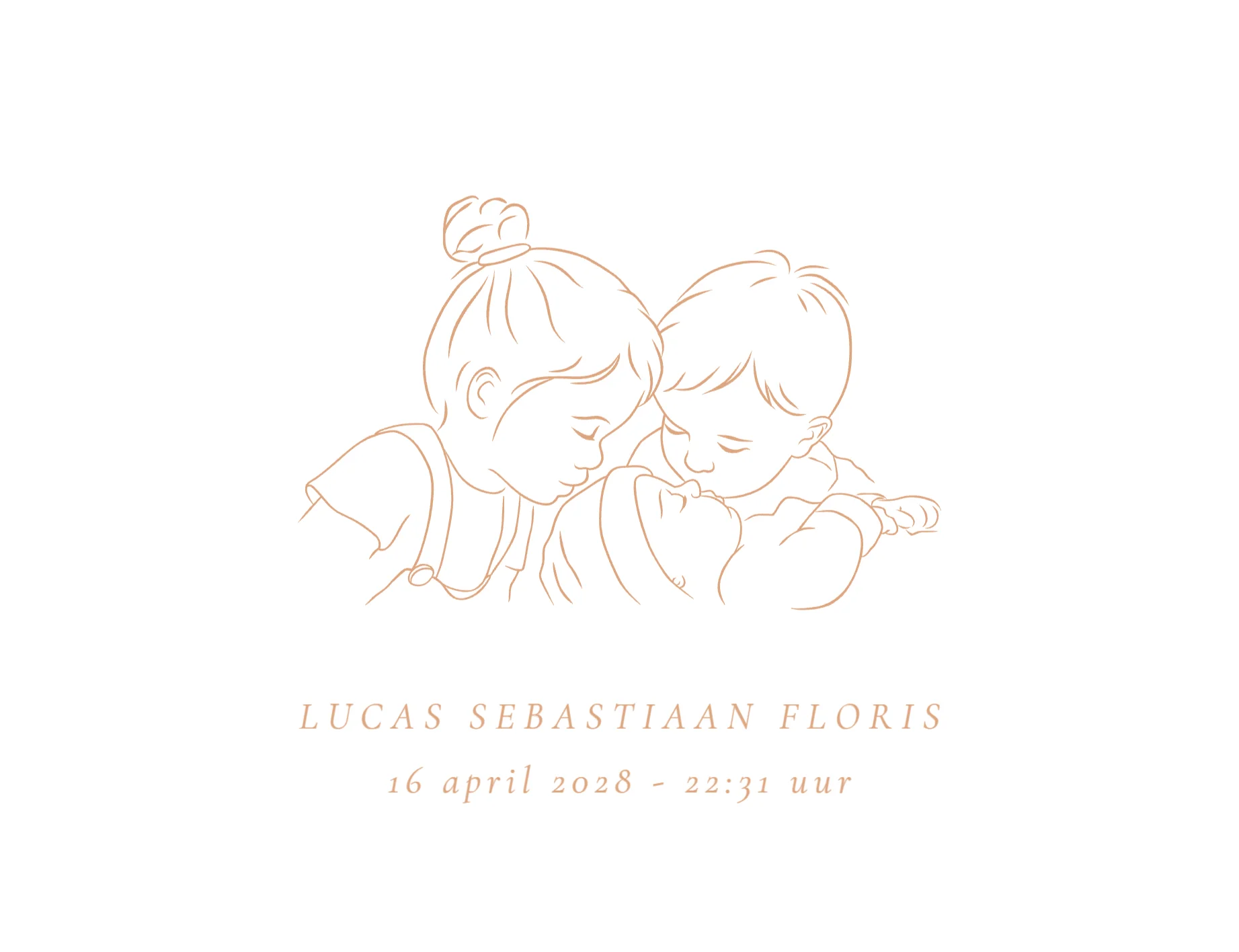 Derde kindje met grote zus en broer