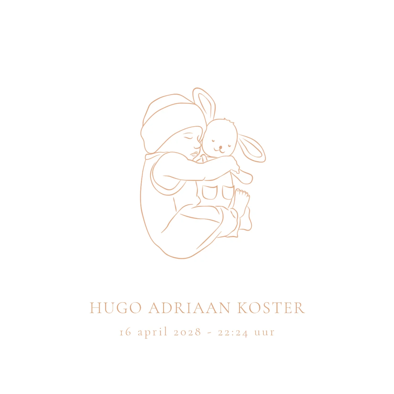 Baby met knuffelkonijn
