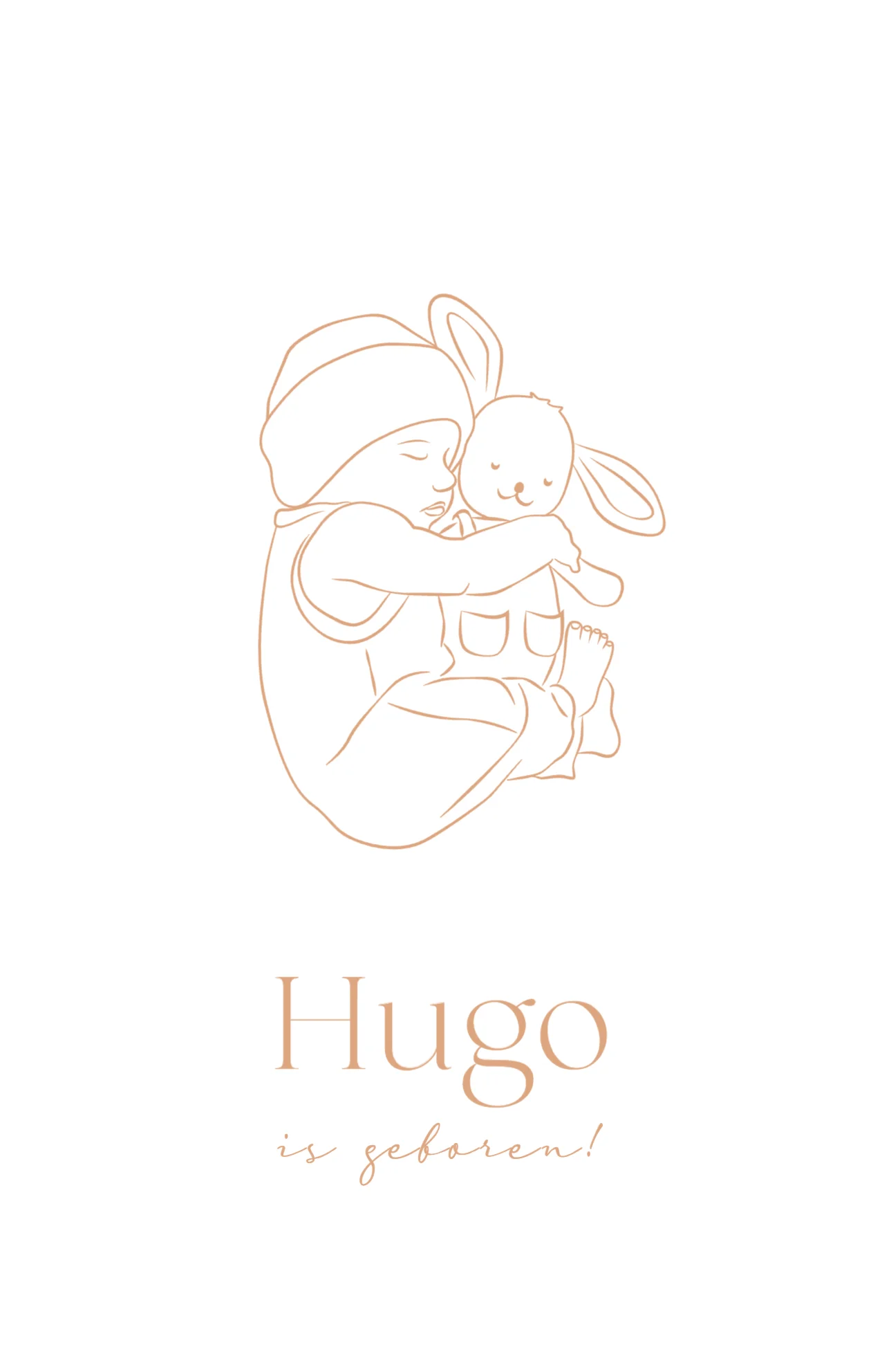 Baby met knuffelkonijn