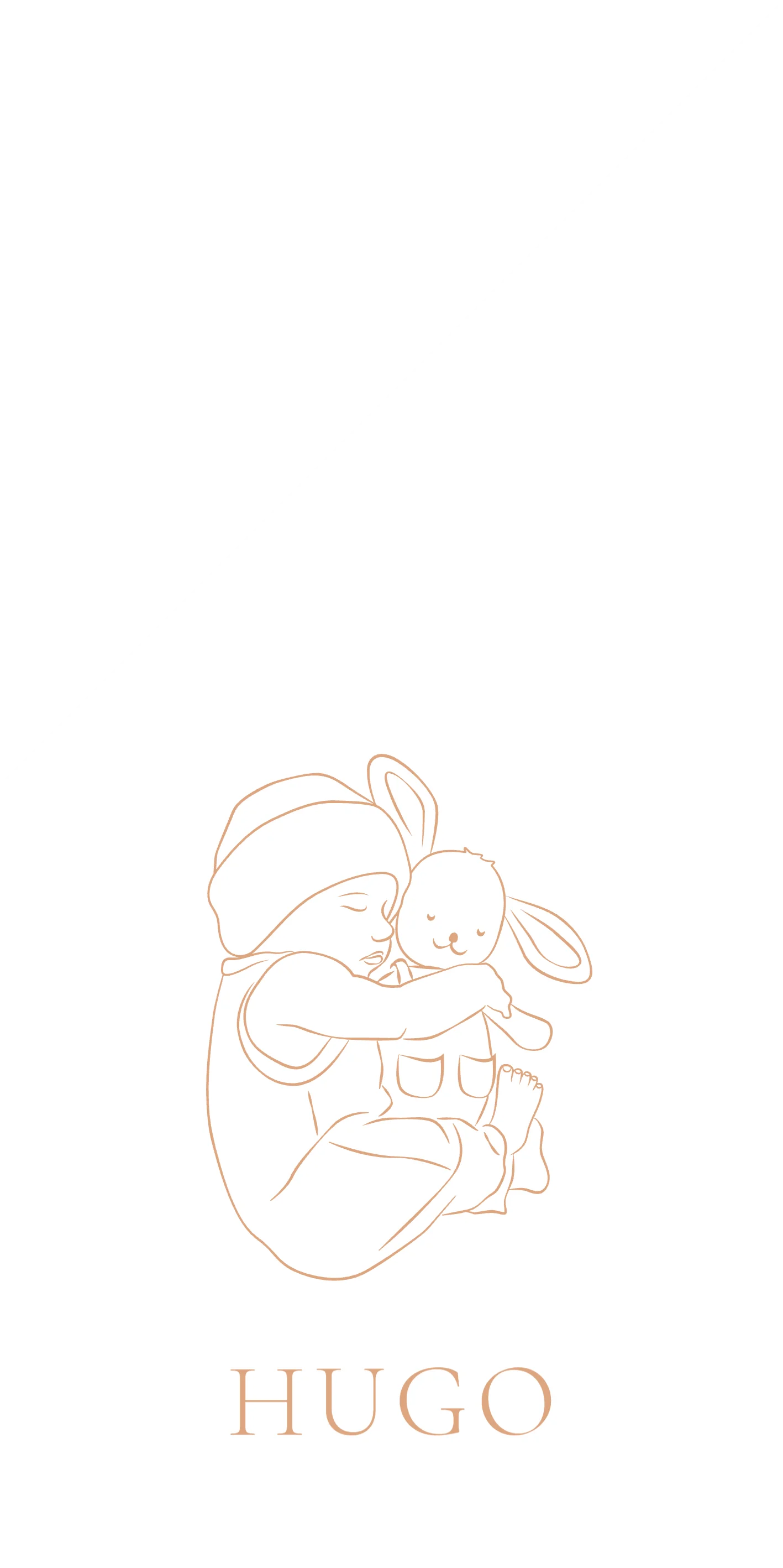 Baby met knuffelkonijn