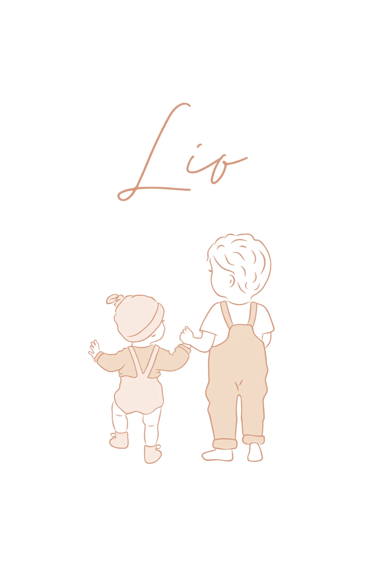 Lijntekening met grote broer