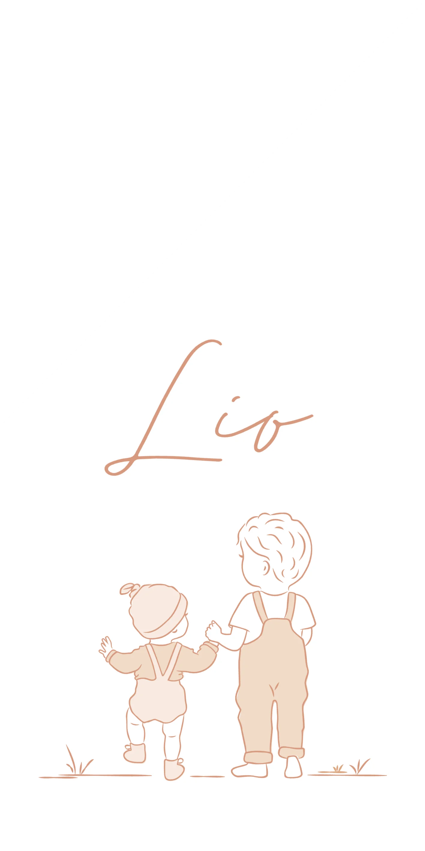 Lijntekening met grote broer