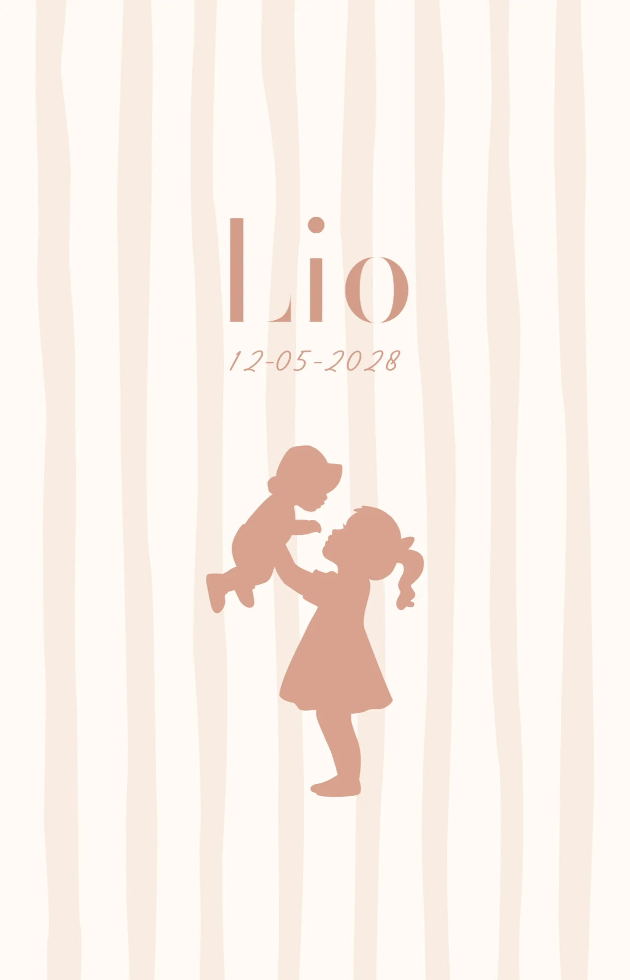 Silhouet grote zus met baby
