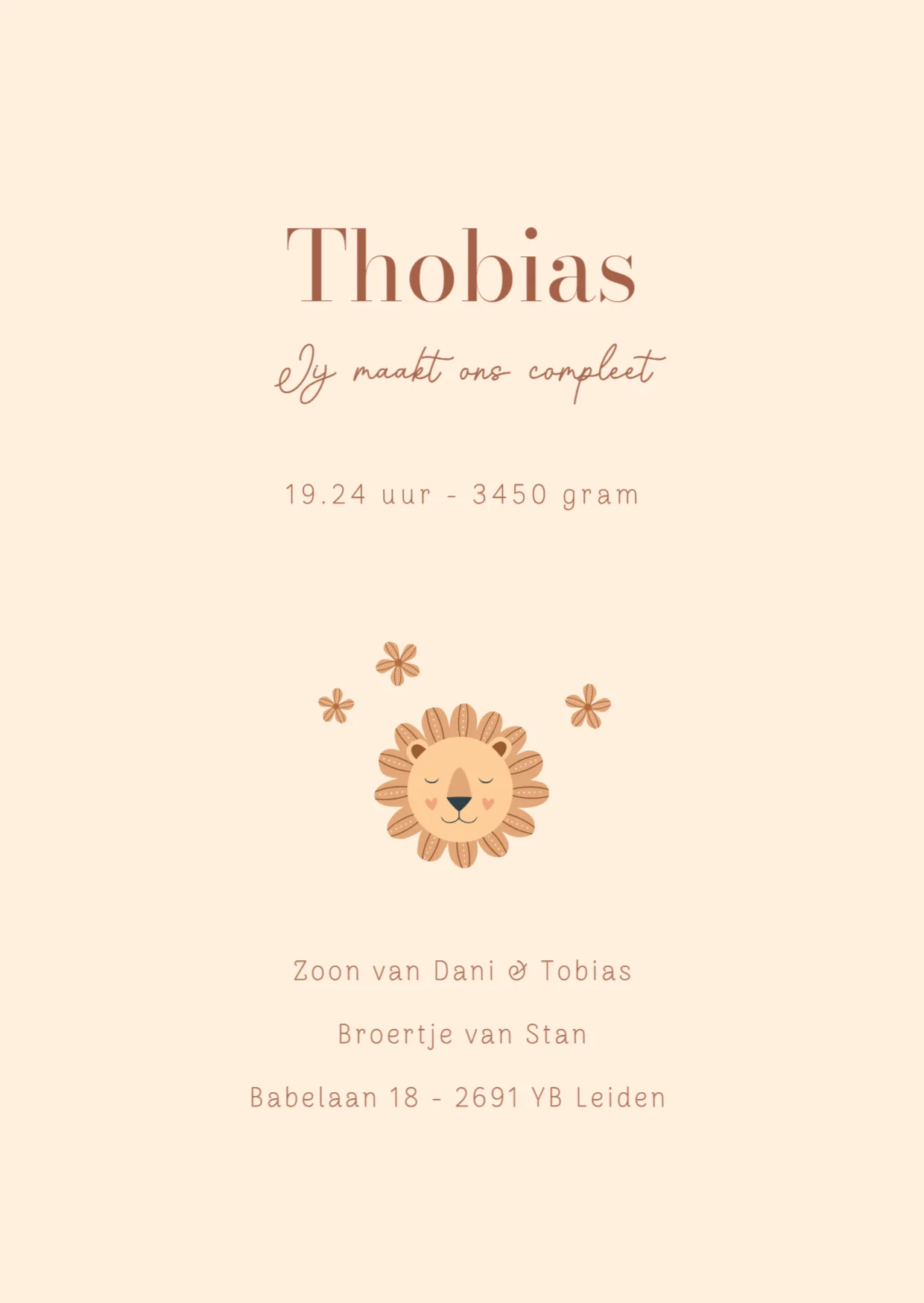 Leeuw met hartjes binnenkant