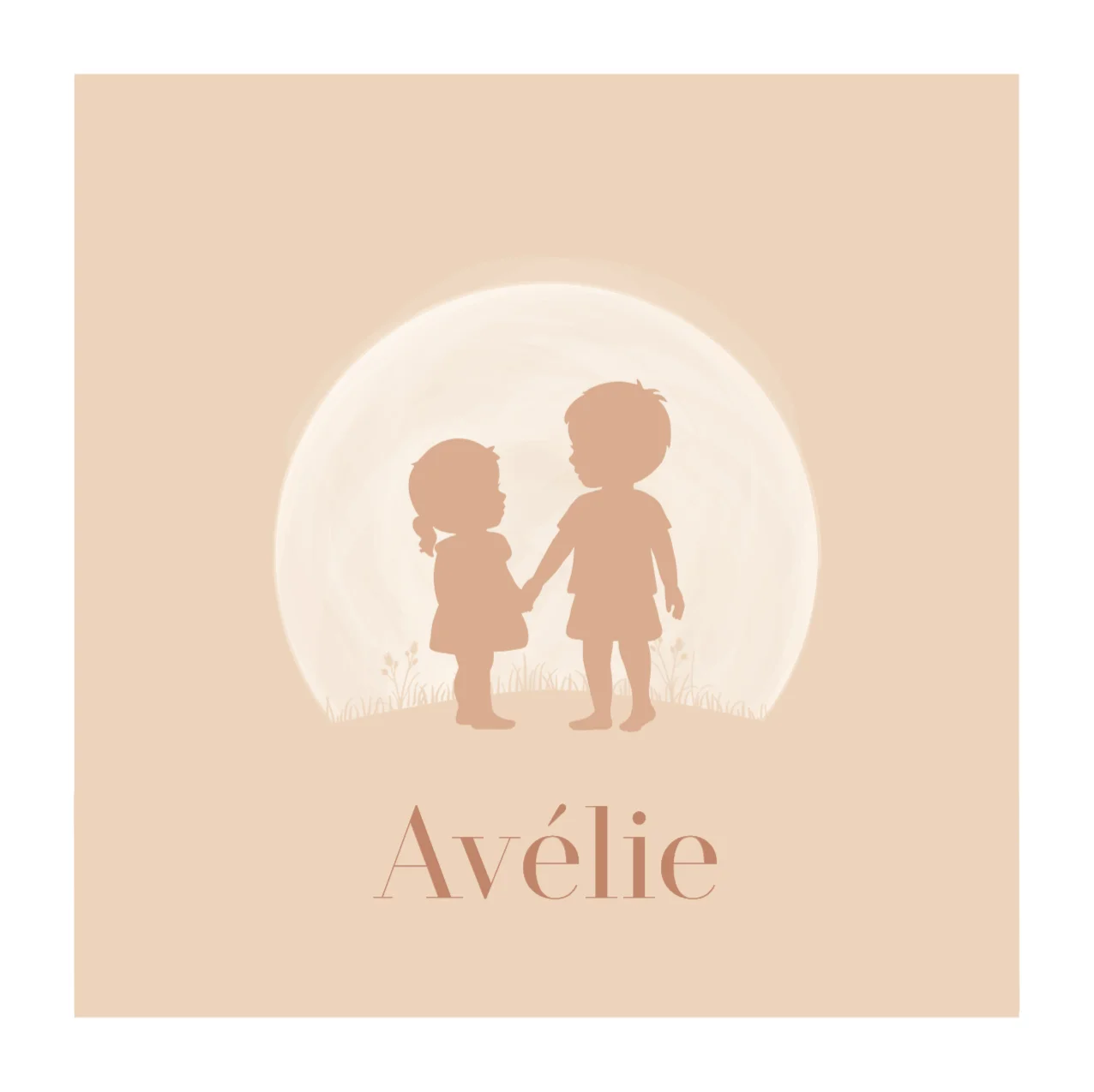 Silhouet grote broer met zusje - Terug