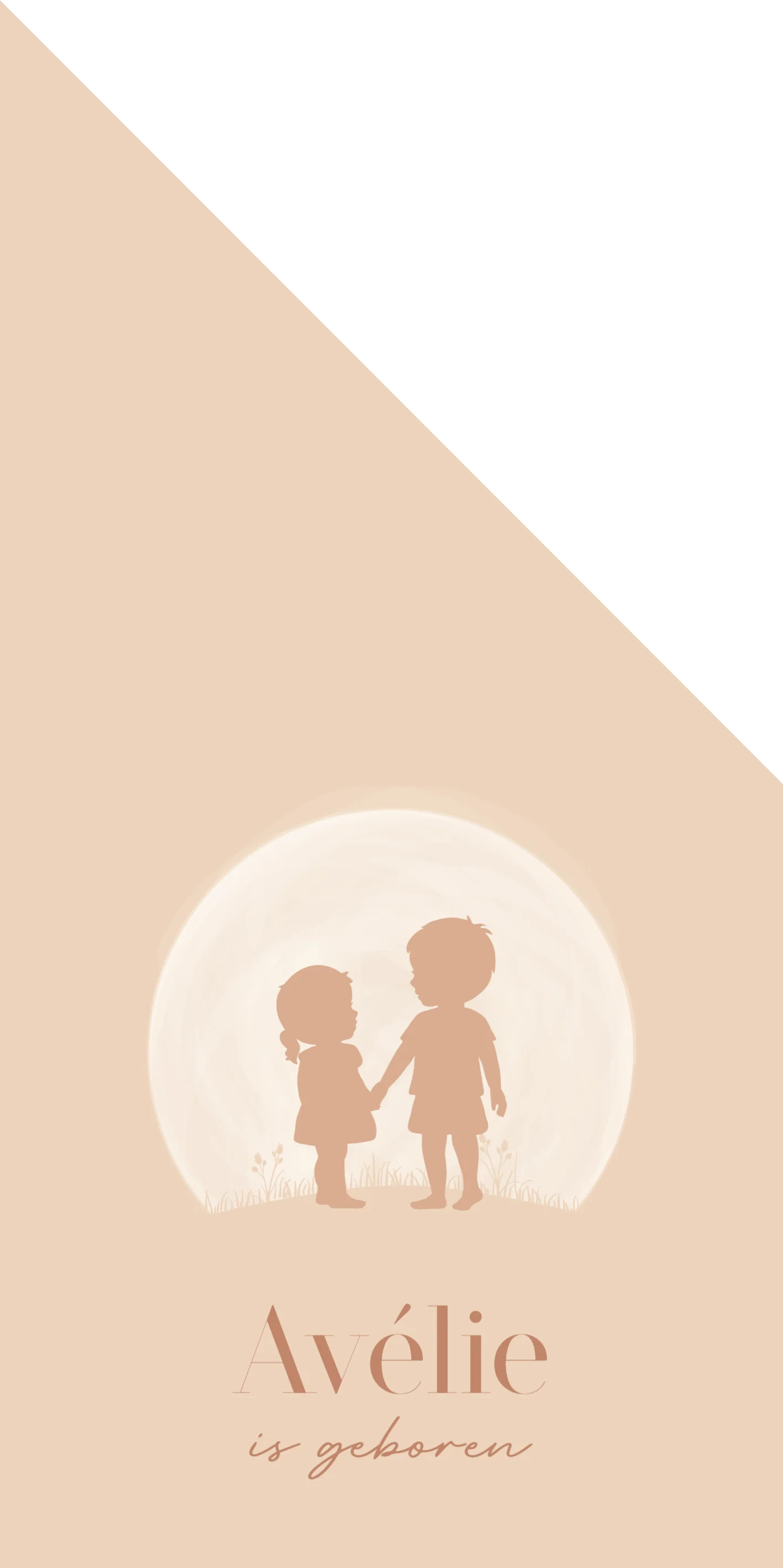 Silhouet grote broer met zusje - Terug