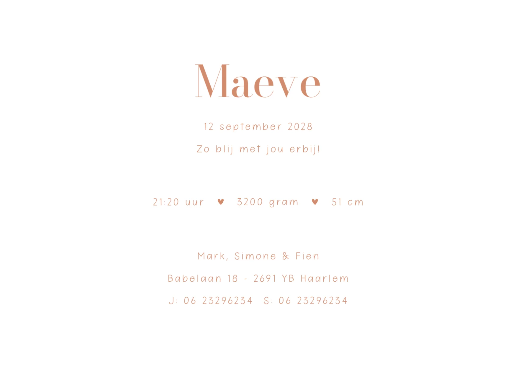 Liggende enkele kaart Ovaal - Terug