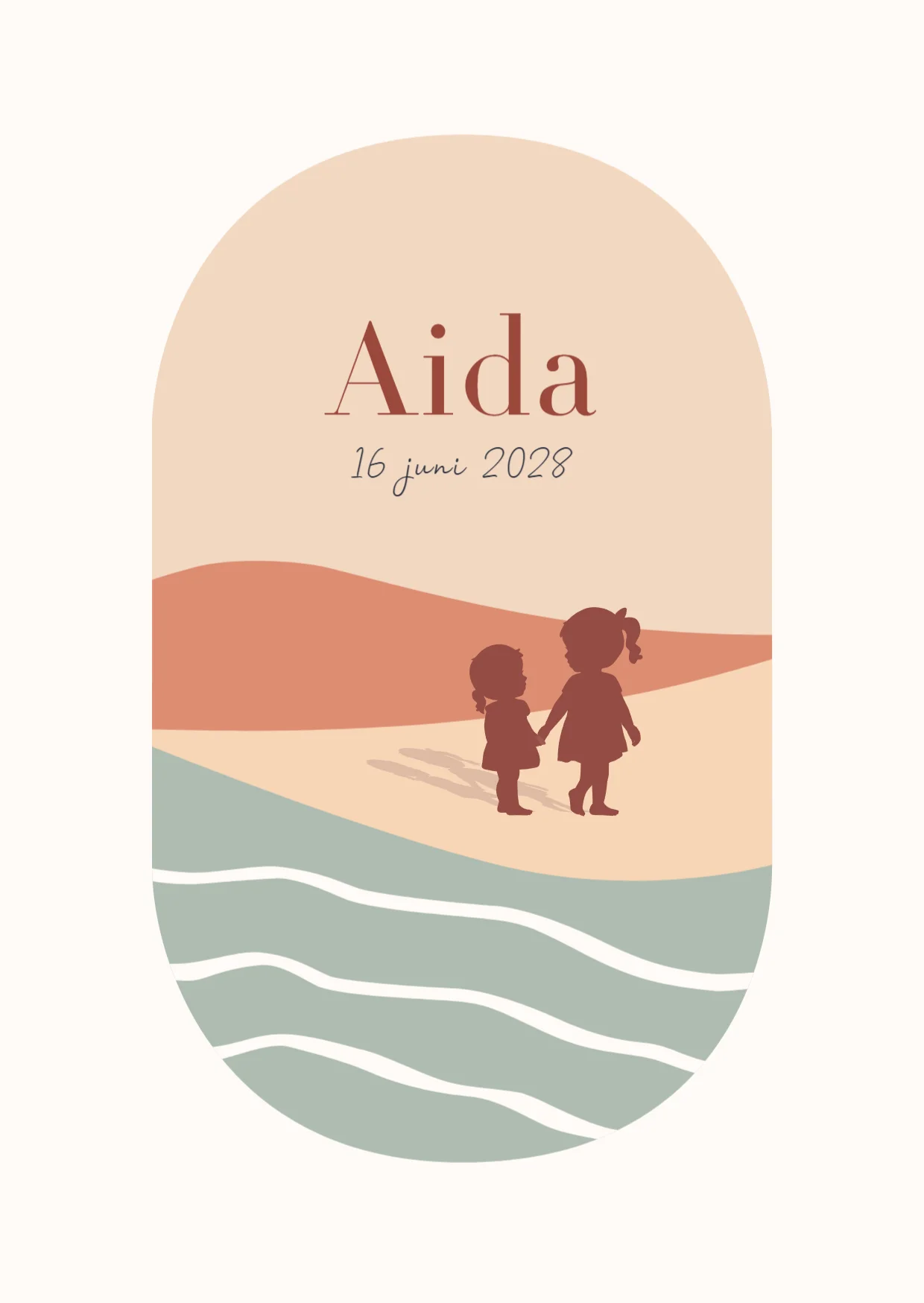 Gevouwen kaart Silhout zusjes landschap