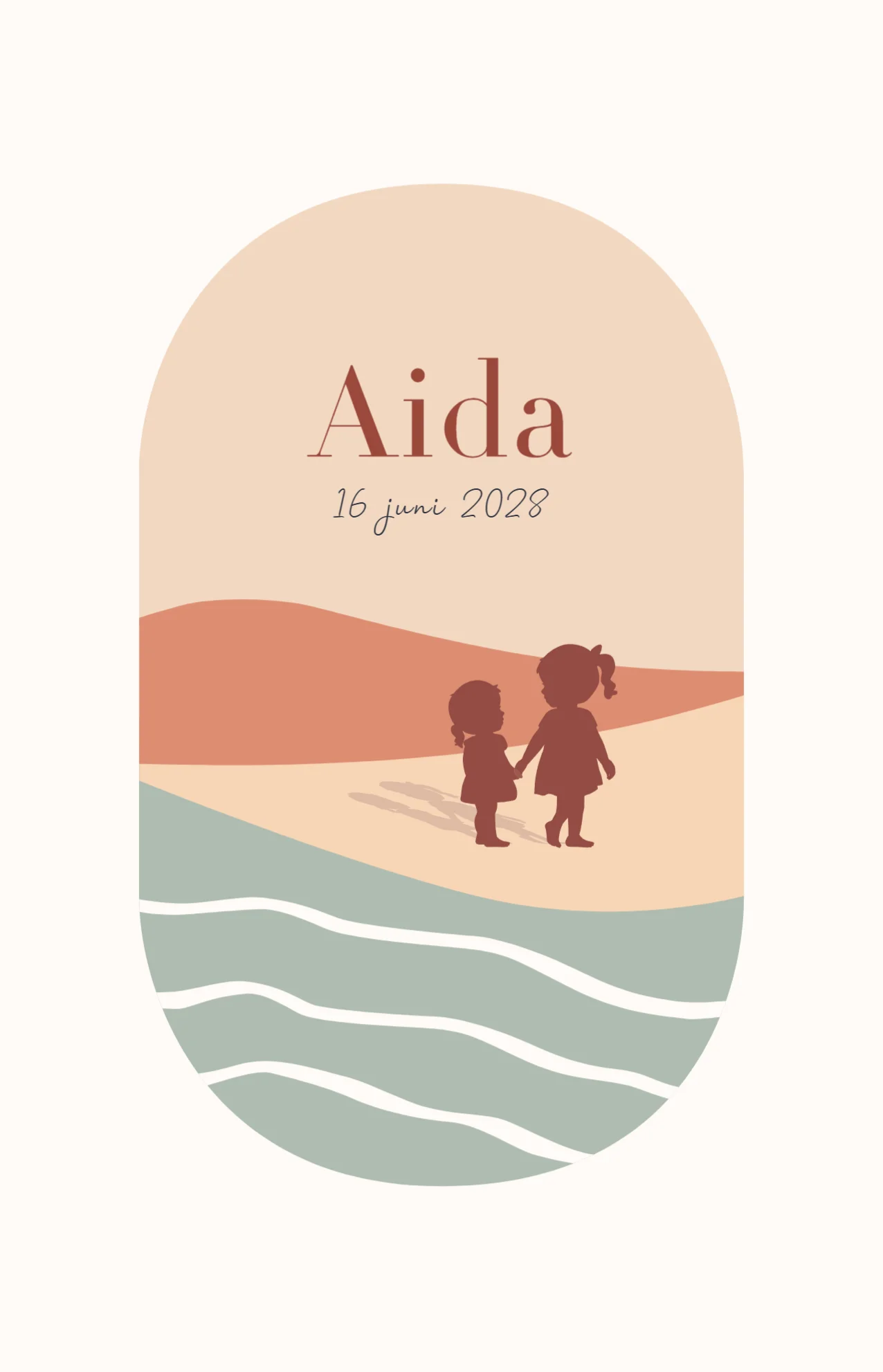 Staand raambord Silhout zusjes landschap