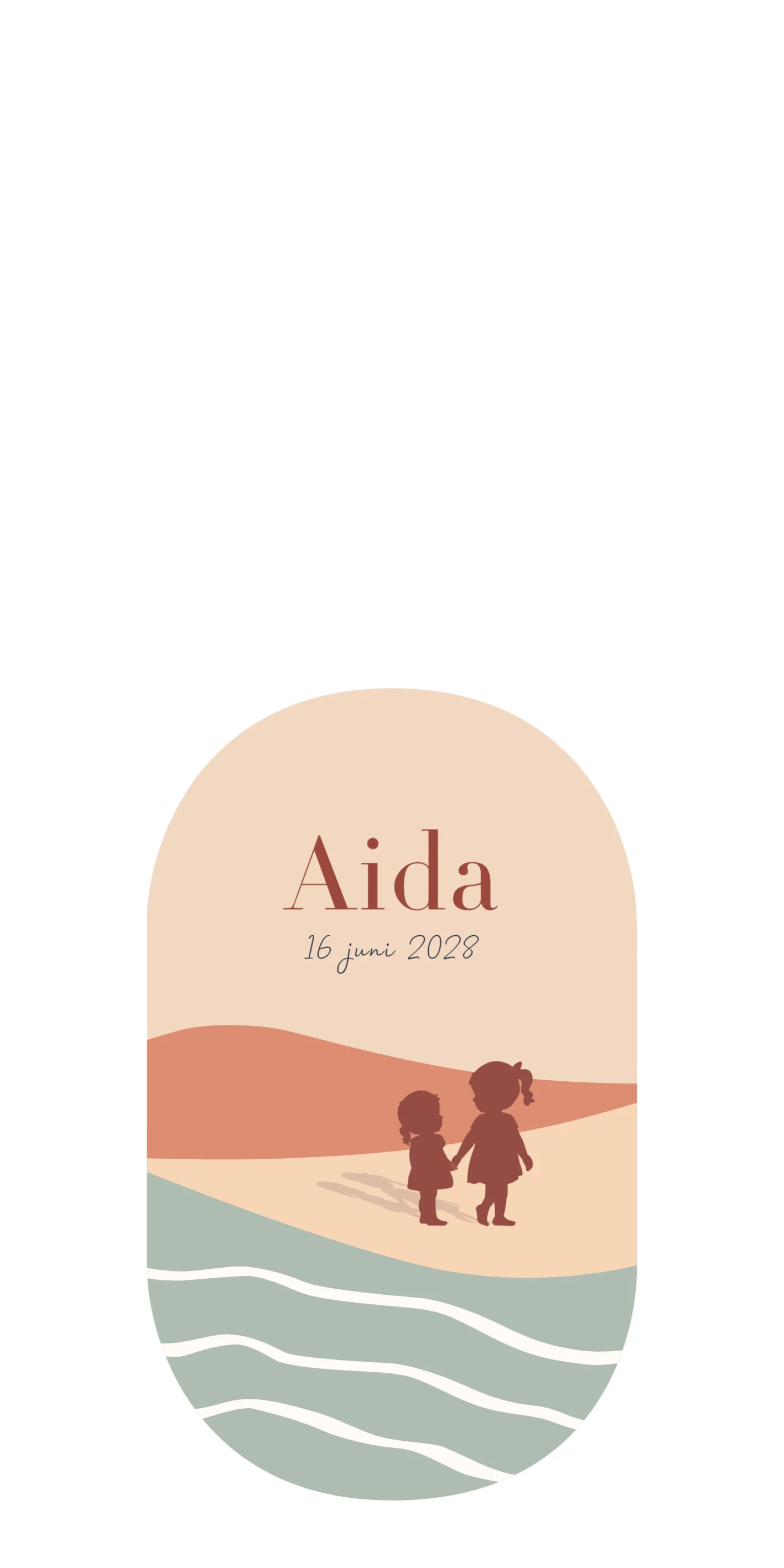 Geboortevlag Silhout zusjes landschap - Terug