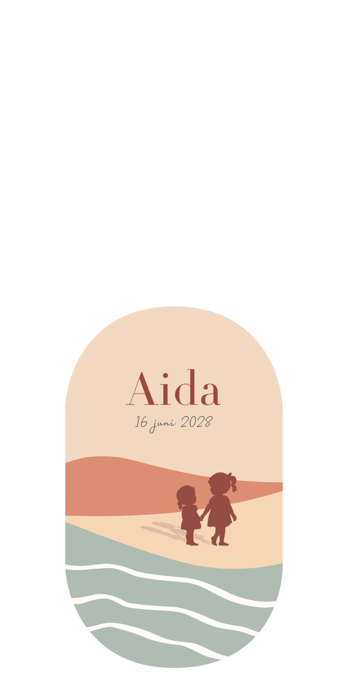 Geboortevlag Silhout zusjes landschap