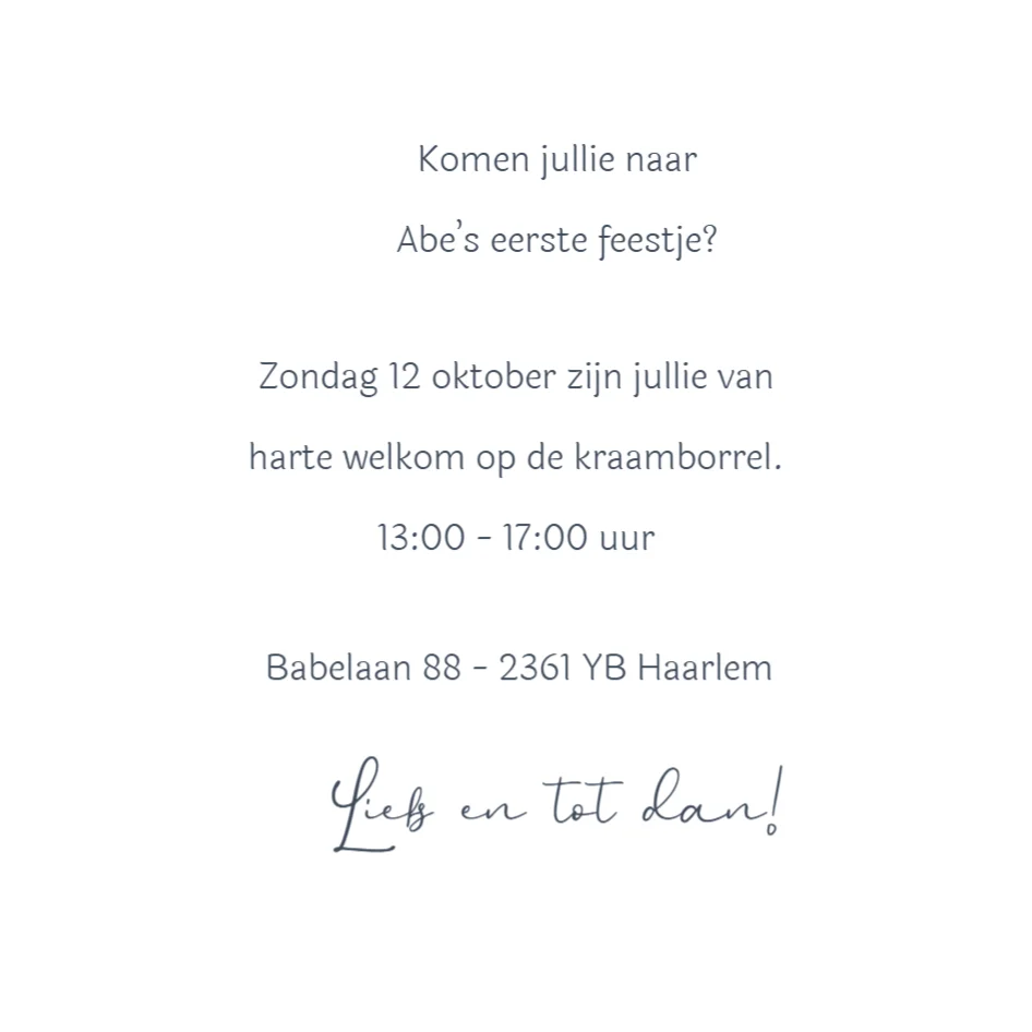 Babyborrelkaart Ruitjes patroon - Terug