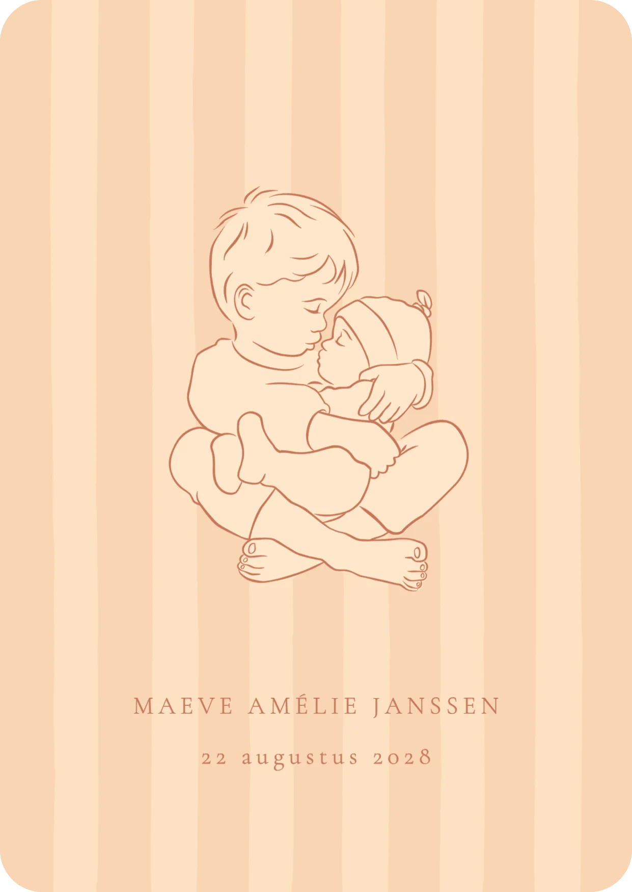 Staande enkele kaart Grote broer met baby zusje