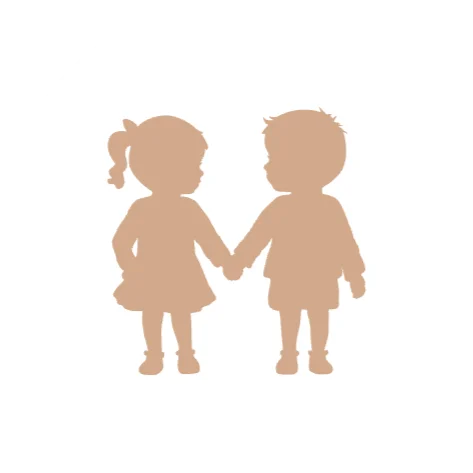 Sluitsticker Hangmat met tweeling silhouet