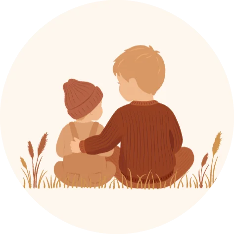 Sluitsticker herfst grote broer