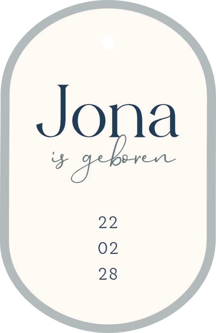 Geboortekaartje met ovaal label label