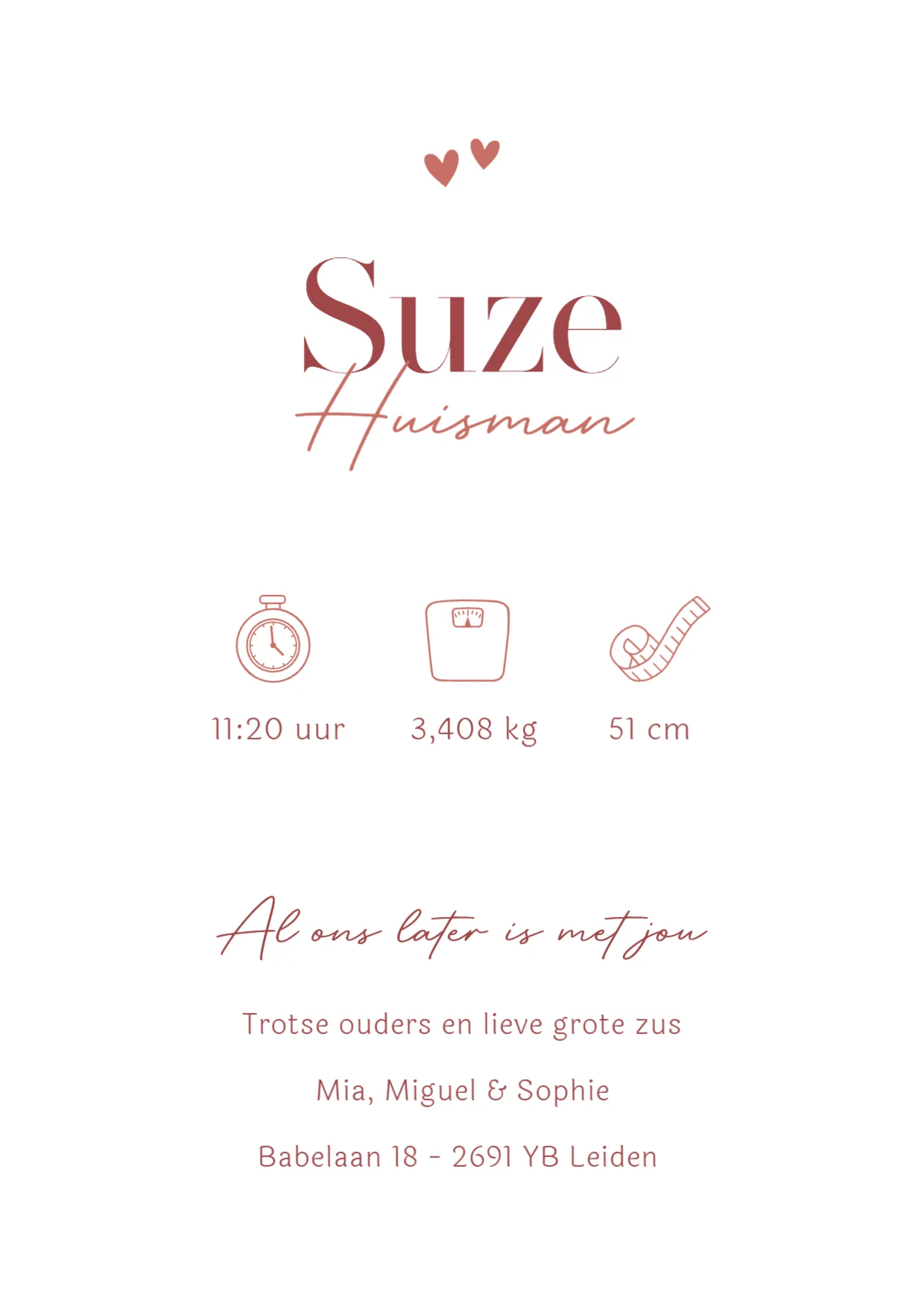 Gevouwen kaart Silhouet zusjes binnenkant