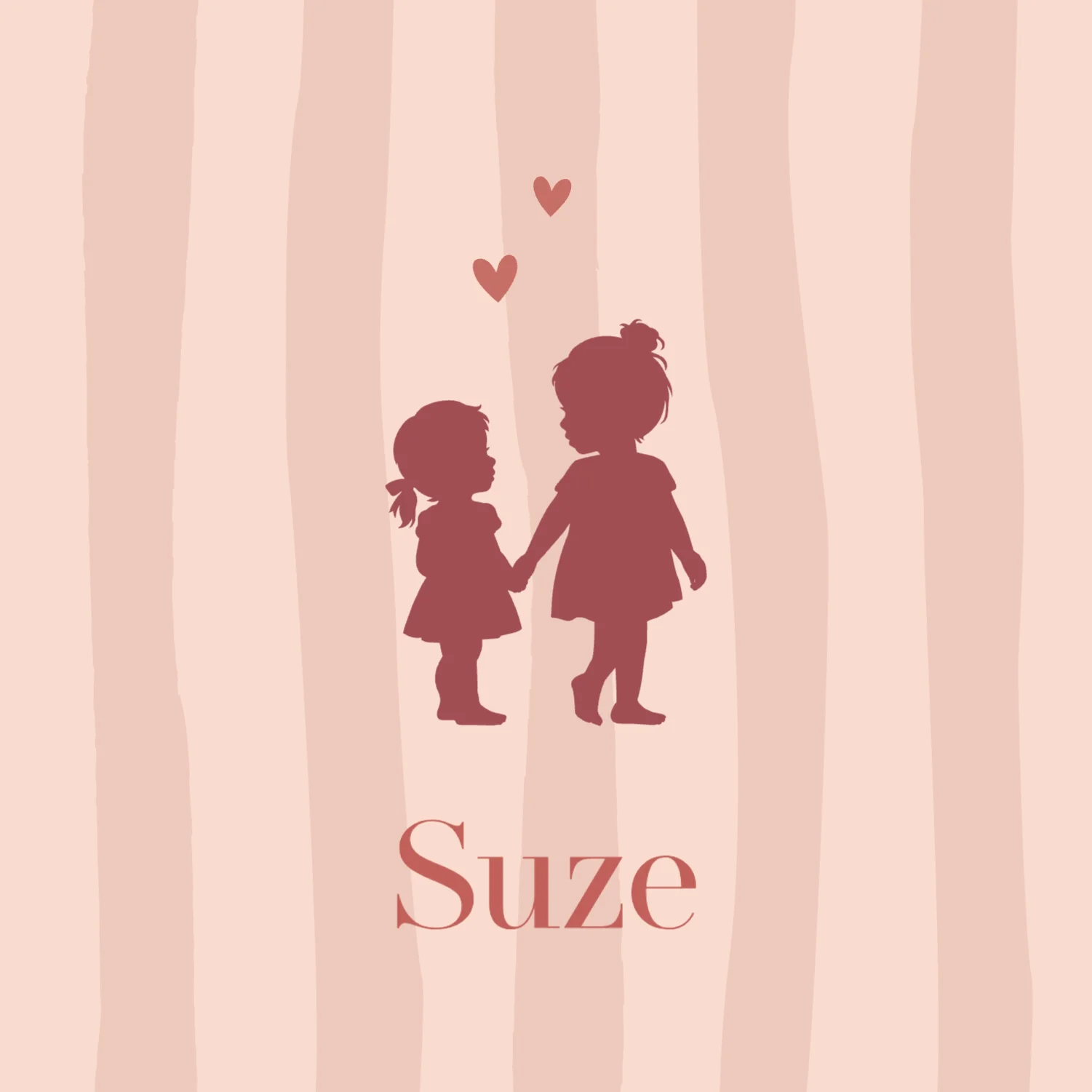 Vierkante gevouwen kaart Silhouet zusjes