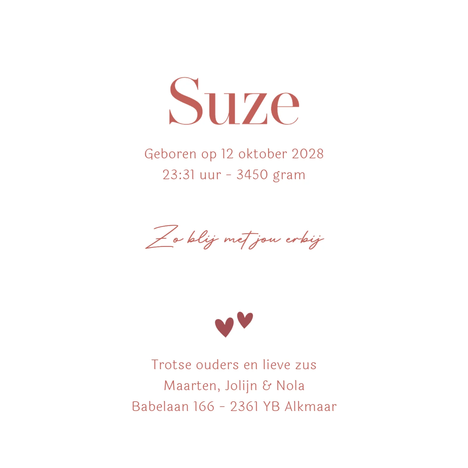 Vierkante gevouwen kaart Silhouet zusjes binnenkant